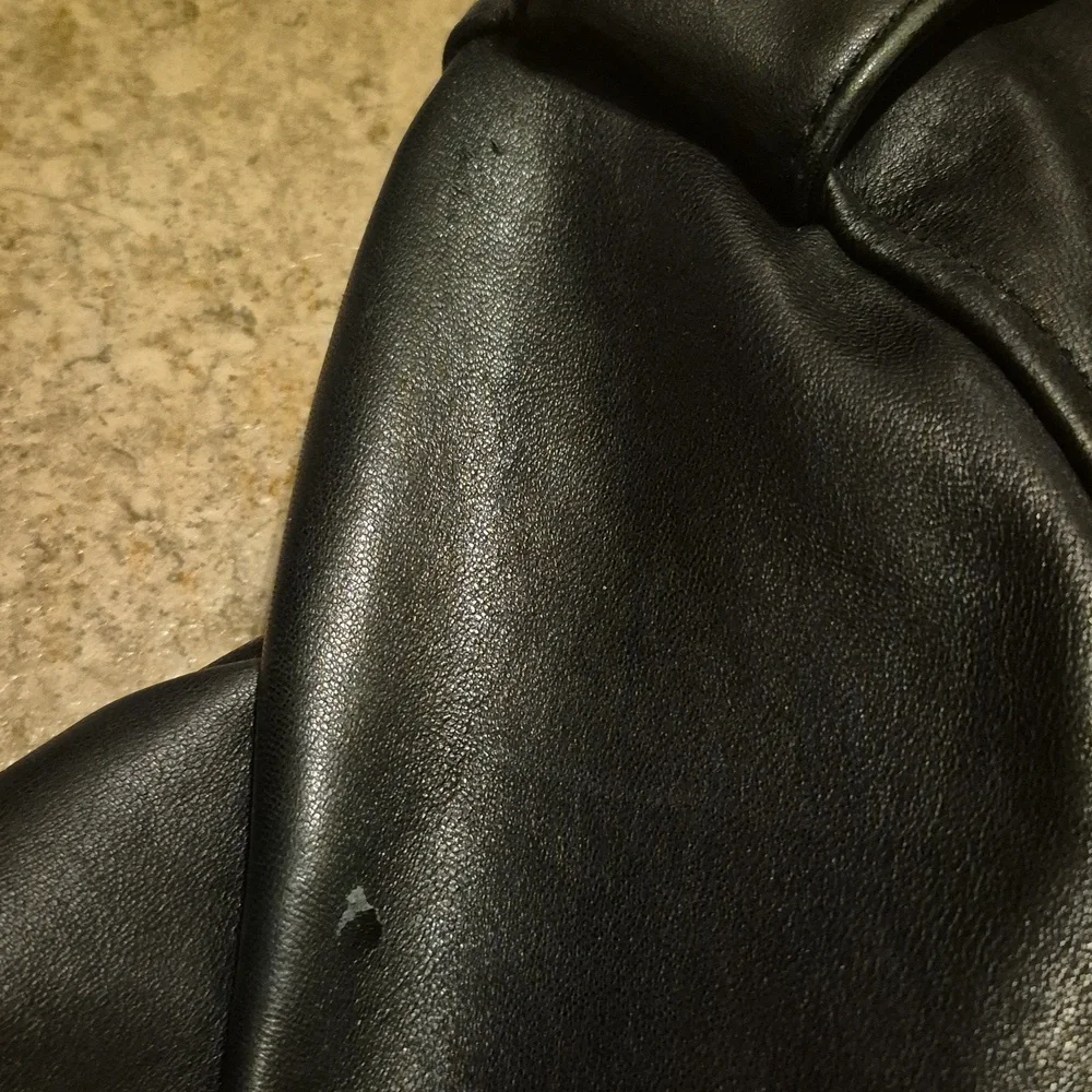 Express Black Leather Pea Coat - Picture 7 of 7